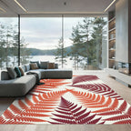 Crimson Fern Botanical Arrangement Rug