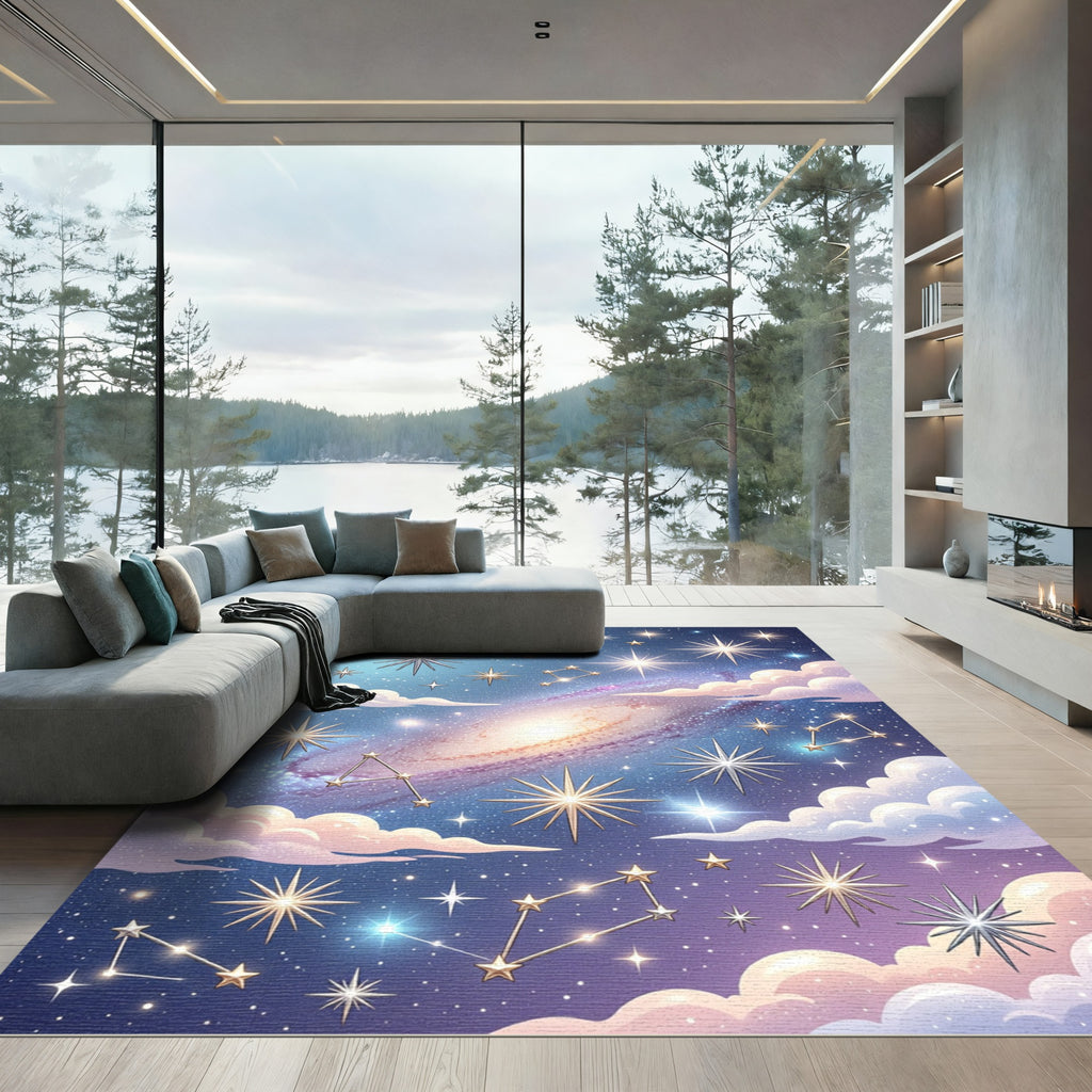 Cosmic Constellations And Starry Galaxy Rug
