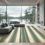 Vintage Sage Cream Vertical Striped Rug