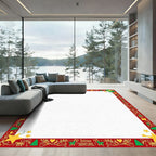 Christmas Stars and Trees Border Rug