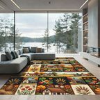 Autumnal Harvest Farmhouse Patchwork Decor Rug