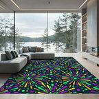 Vibrant Fireworks Celebration Festive Art Rug