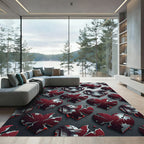 Cracked Crimson Heart Industrial Room Rug