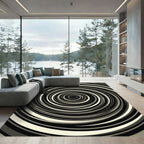 Monochromatic Swirl Concentric Circles Rug