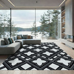 Monochromatic Quatrefoil Lattice Cross Geometric Rug