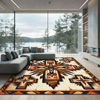 Geometric Terracotta Cross Southwestern Area Rug