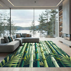 Green Bamboo Forest Foliage Rug