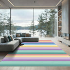 Soft Pastel Horizontal Striped Rug