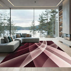 Minimalist Burgundy Velvet Abstract Flow Rug