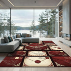 Rich Red Heart Seal Envelopes Rug