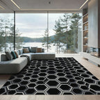 Monochromatic Hexagon Cluster Texture Rug