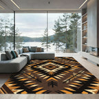 Earthy Geo Diamond Tribal Arrow Wool Rug