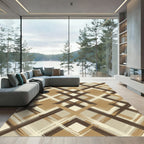 Earthy Tones Geometric Diamond Overlay Rug