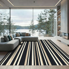 Monochrome Vertical Stripe Arrangement Rug