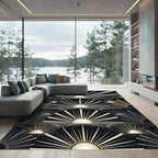 Art Deco Sunburst Geometric Luxury Rug