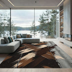 Earth Tones Abstract Brush Stroke Rug