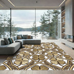 Rich Brown Clover Trellis Arabesque Rug