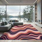 Retro Warm Tone Wavy Stripes Rug