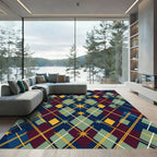 Geometric Argyle Navy Starry Area Rug