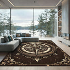 Antique Bronze Nautical Compass Rug