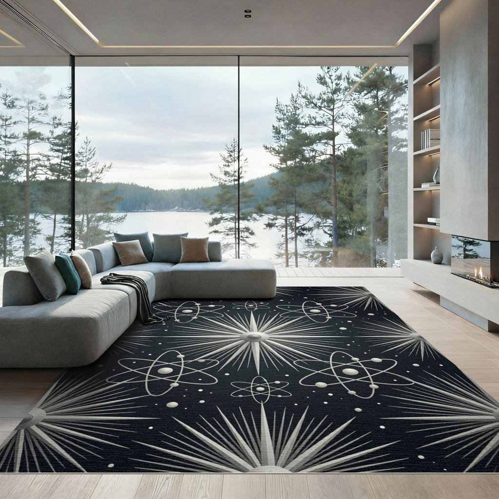 Atomic Starburst Mid Century Orbit Rug