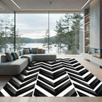 Monochromatic Chevron Angled Layers Rug