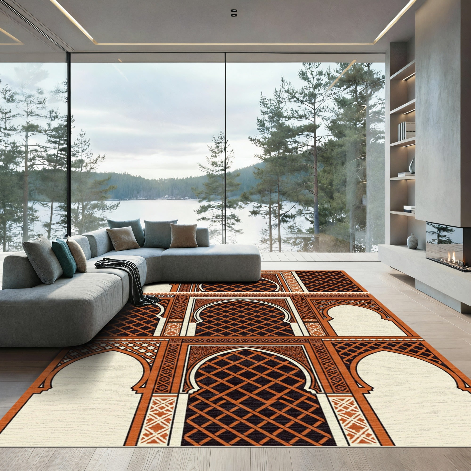 Terracotta Arch Lattice Gateways Rug