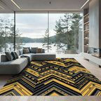 Yellow Corn and Cloud Zigzag Arrows Rug