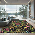 Vintage Floral Baroque Rose Garden Rug