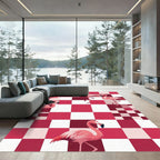 Pink Flamingo Checkerboard Square Rug