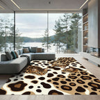 Brown Feline Spots Abstract Composition Rug