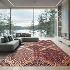 Rose Gold Quatrefoil Medallion Rug
