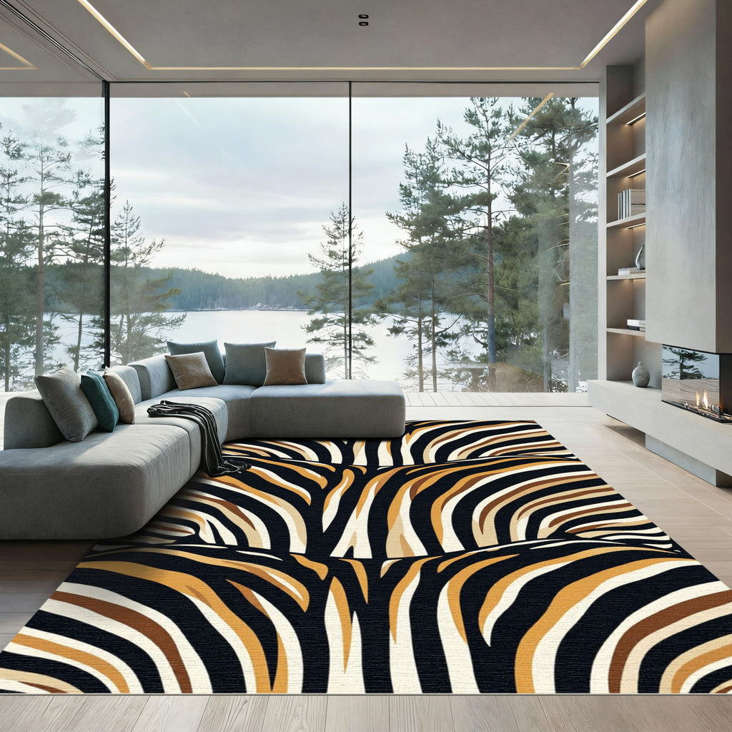 Bold Zebra Stripe Accent Rug