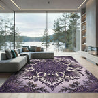 Ornate Plum Floral Star Medallion Rug