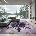 Ornate Purple Compass Rose Rug