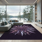 Ethereal Violet Celestial Mandala Sun Rug