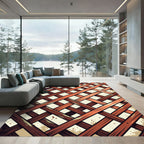 Rustic Earthy Lattice Grid Rug