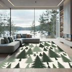 Forest Pine Tree Sage Woodland Rug