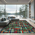 Multicolor Woven Palm Leaf Rug