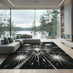 Monochromatic Starburst Floral Explosion Rug