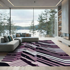 Purple Geometric Optical Illusion Rug