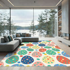 Playful Polka Dot Confetti Easter Eggs Rug