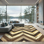 Rustic Earthy Tone Chevron Rug