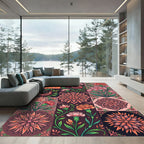 Collage Sun Pomegranate Flower Medallions Rug