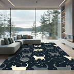 Celestial Night Sky Cat Constellation Rug