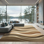 Undulating Stripes in Earthy Hues Rug