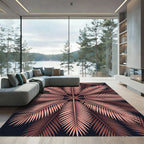 Copper Fanned Palm Leaf Radial Rug