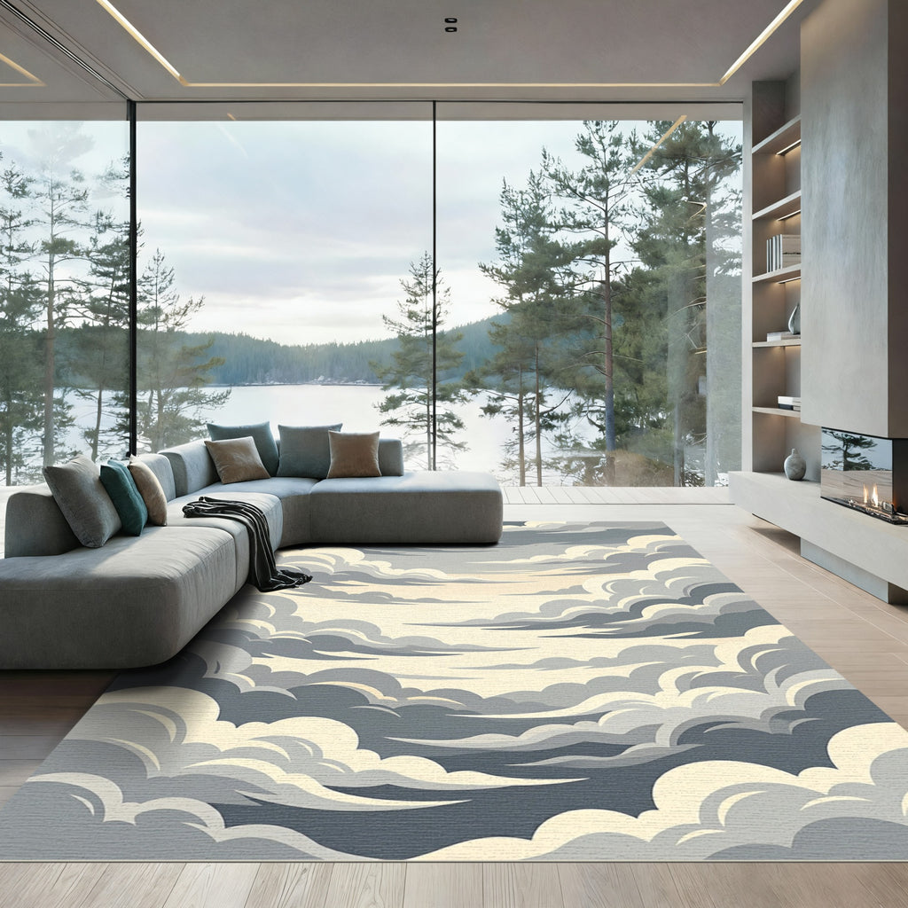 Ethereal Cloudy Sky Ombre Rug