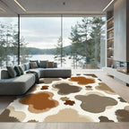 Earthy Splatter Blotchy Abstract Rug