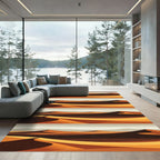 Minimalist Amber Desert Dune Horizon Rug